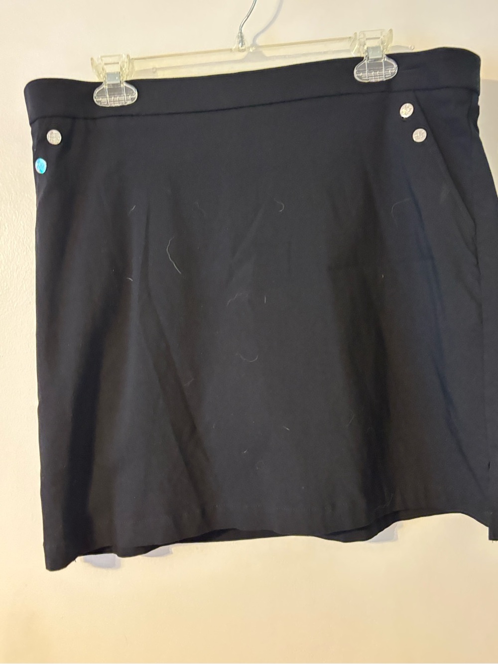 Rafaella Black Mini Skort with Button Accents